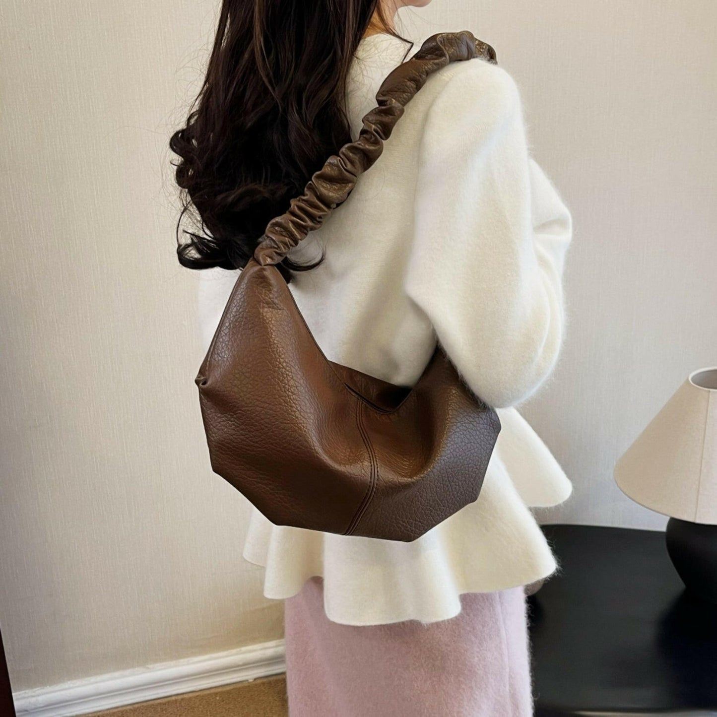 PU Leather Shoulder Bag.
