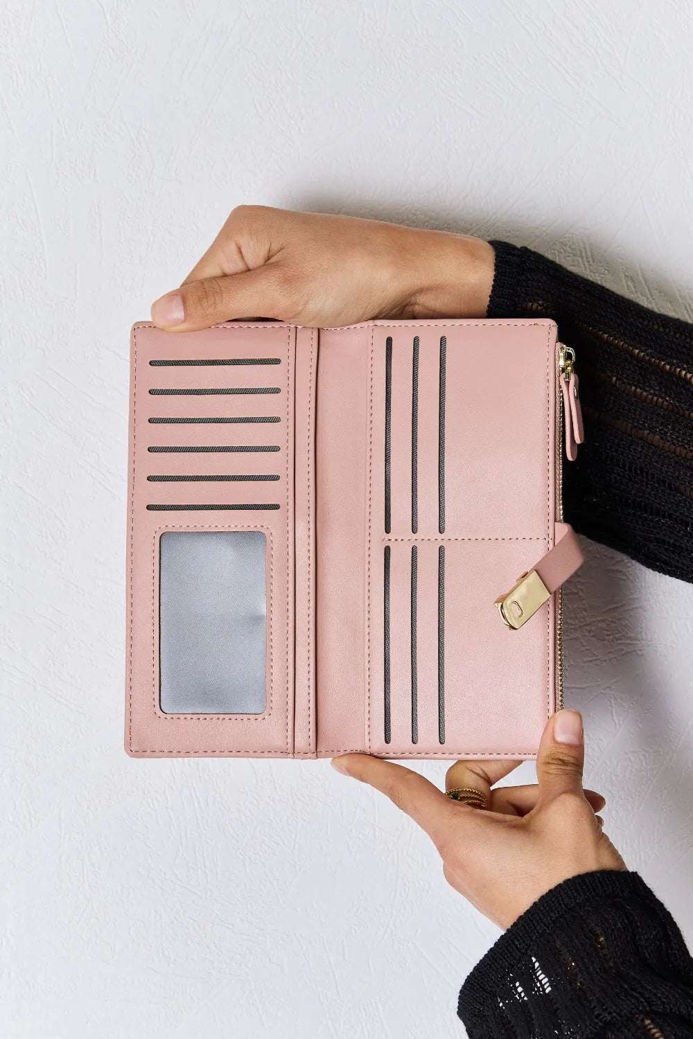 David Jones Texture PU Leather Wallet - Premium Wallet from Trendsi - Just $28.99! Shop now at Handbags Specialist Headquarter