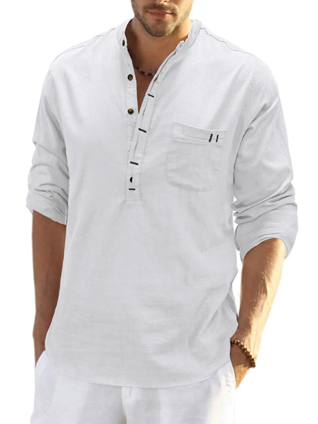 Men's Basic style Button Detail Polo - Premium Men's Polo shirt from Trendsi - Just $41.99! Shop now at Handbags Specialist Headquarter