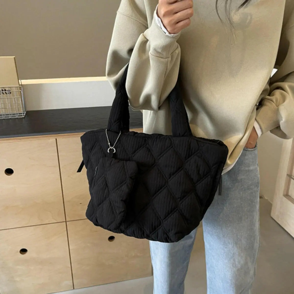 Polyester Medium Tote Bag - Premium Tote Bag from Trendsi - Just $27.52! Shop now at Handbags Specialist Headquarter