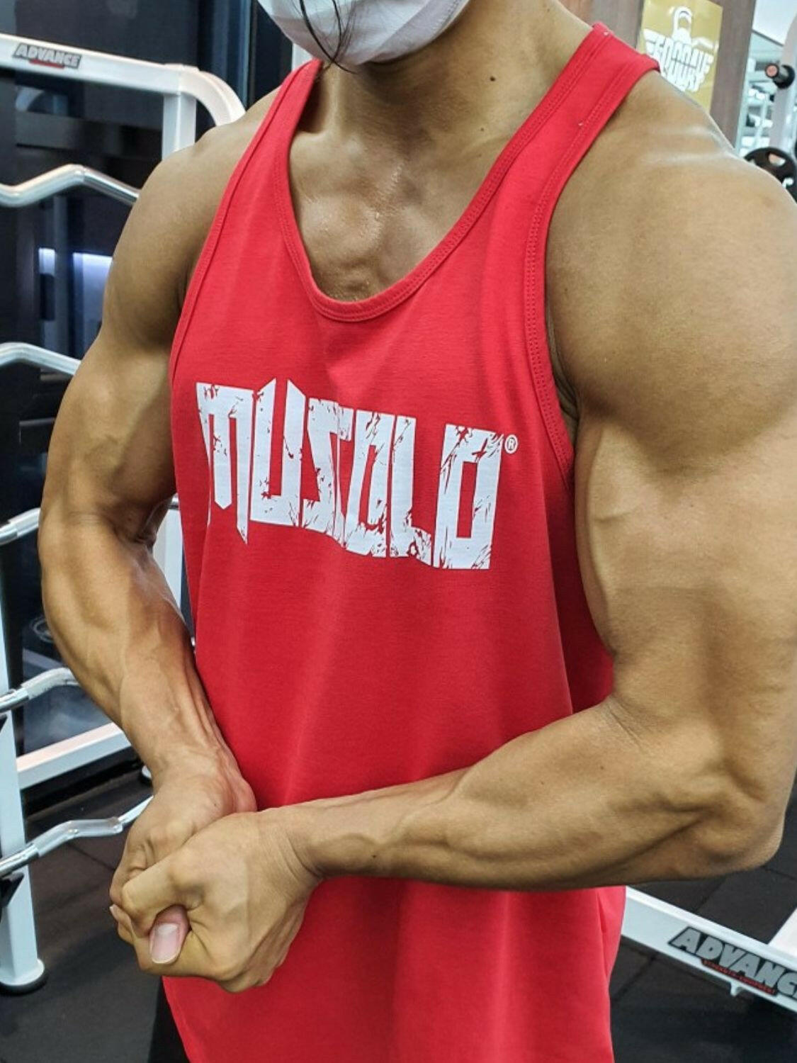 Men's Plus Size Letter Wide Strap Tank.