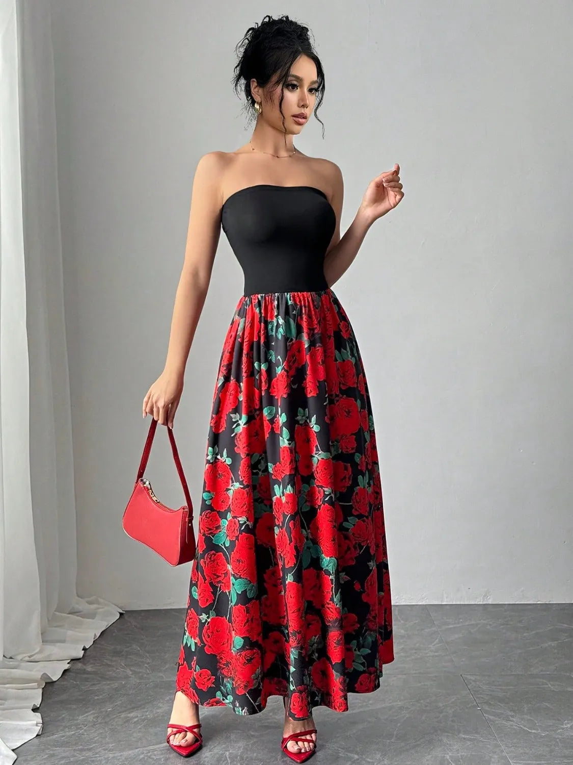 Floral Tube Maxi Dress - Premium Maxi Dress from Trendsi - Just $38.99! Shop now at Handbags Specialist Headquarter