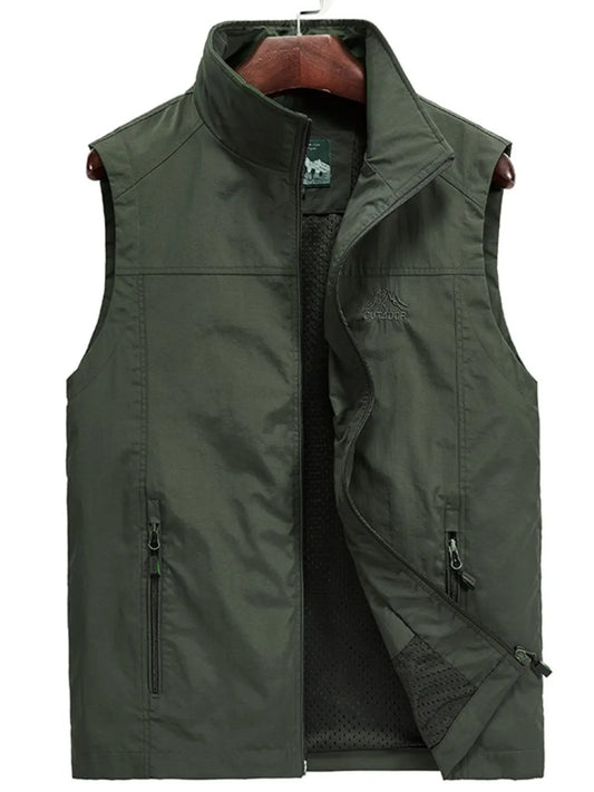 Men's Plus Size Zip Up Vest - Premium Men's Zip Up Vest from Trendsi - Just $74.19! Shop now at Handbags Specialist Headquarter