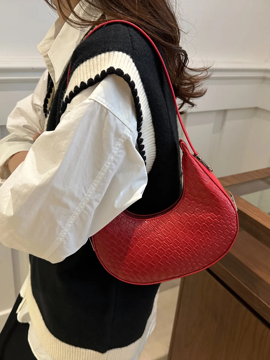 PU Leather Shoulder Bag.