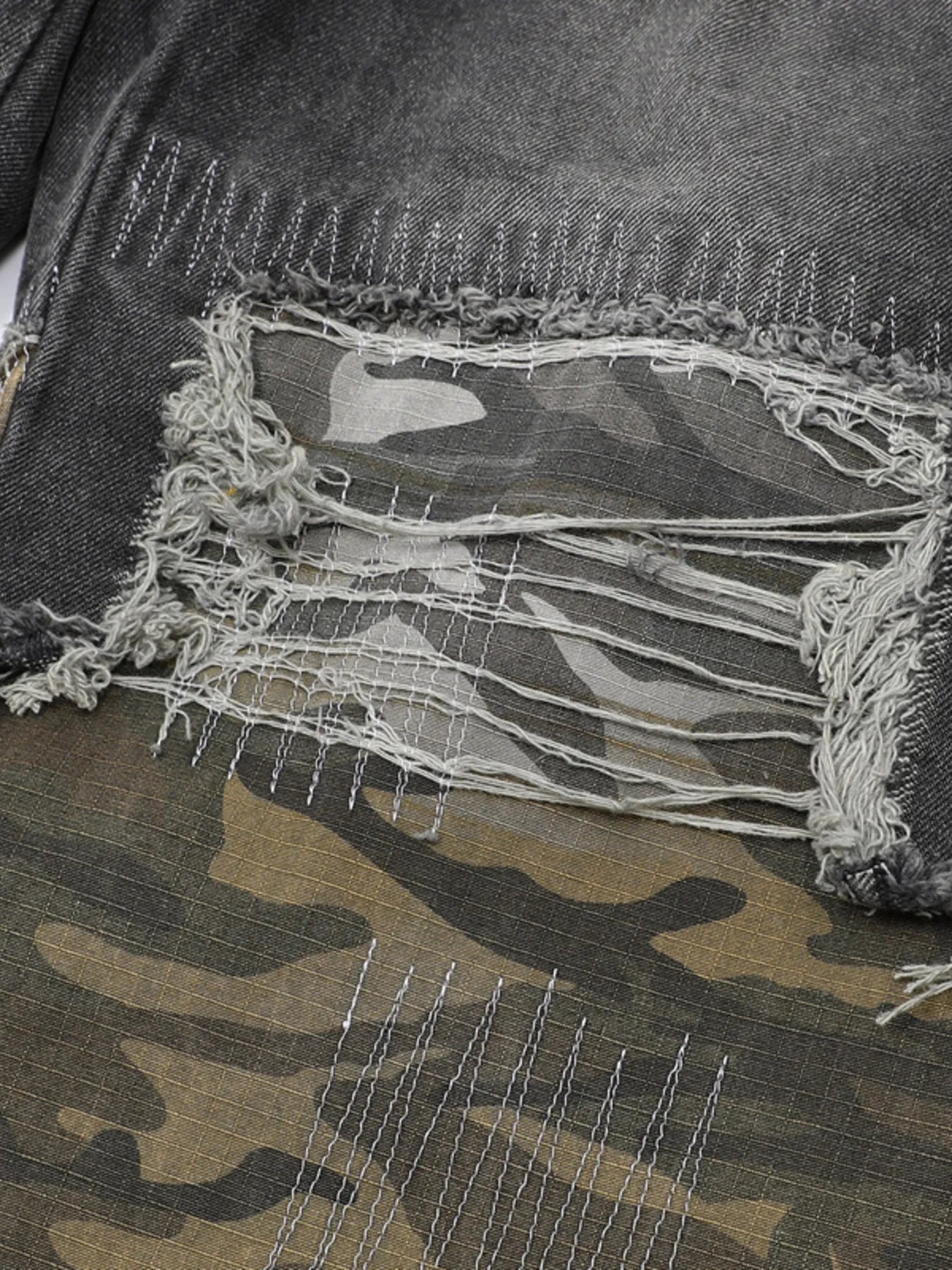 Men's Full Size Distressed Denim Jeans with Camo Patchwork Detailing Plus Size - Premium Women / Jeans & Denim from Trendsi - Just $95.99! Shop now at Handbags Specialist Headquarter