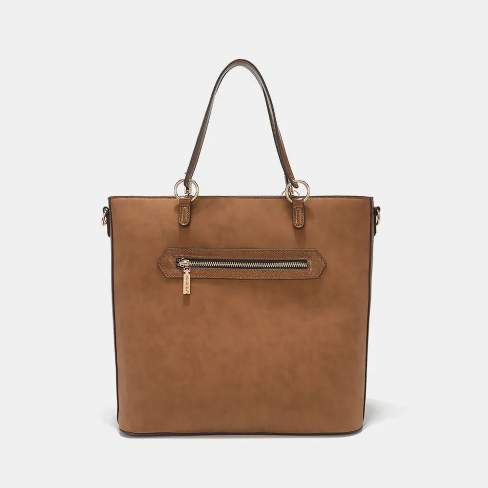 Nicole Lee USA Metallic Stitching Embroidery Inlaid Rhinestone Tote Bag - Premium Tote Bag from Trendsi - Just $64.99! Shop now at Handbags Specialist Headquarter