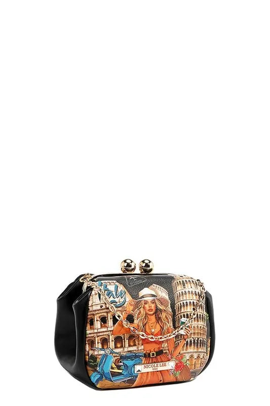 Nicole Lee USA Kiss-Lock Crossbody Mini Bag - Premium Crossbody Bag from Trendsi - Just $41.99! Shop now at Handbags Specialist Headquarter