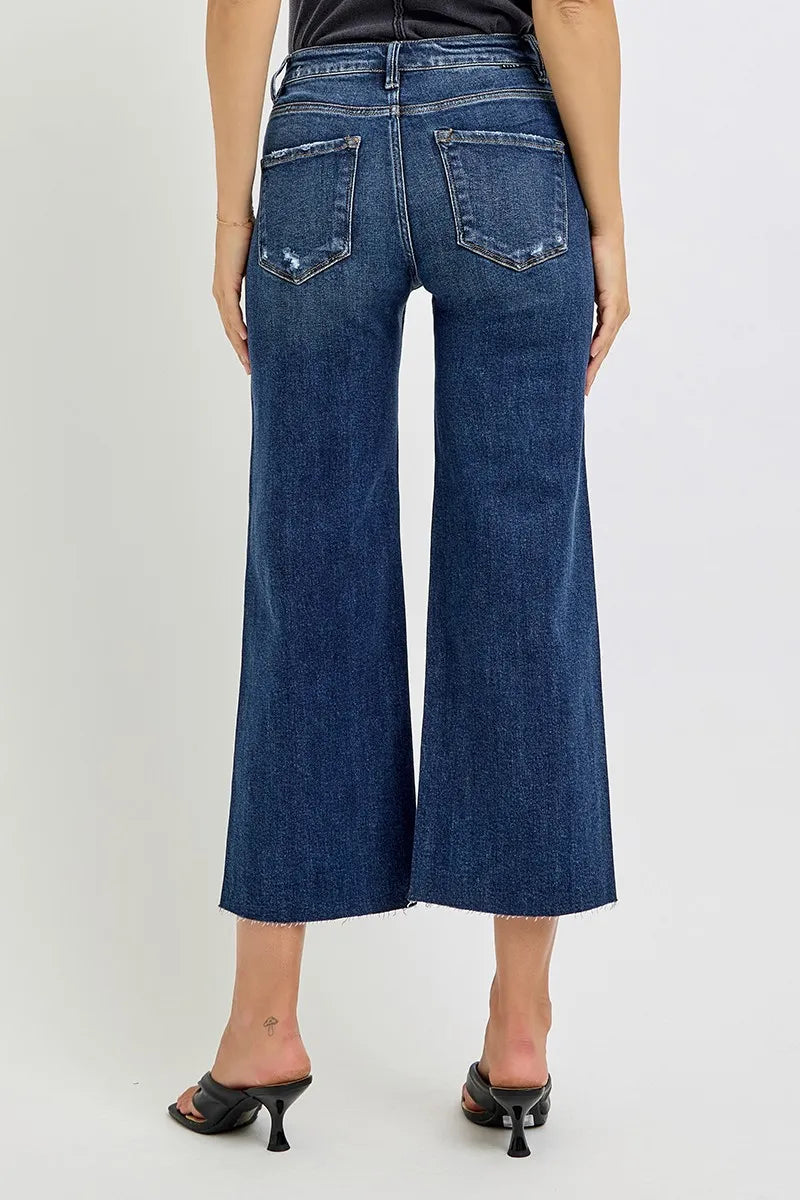 RISEN Full Size High Rise Crop Wide Button Up Jeans Plus Size - Premium Women / Jeans & Denim from Trendsi - Just $66.99! Shop now at Handbags Specialist Headquarter