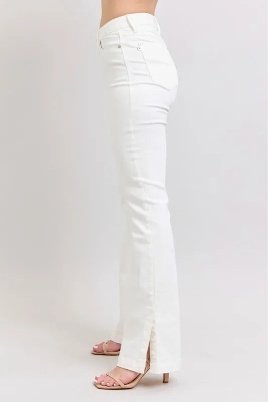 Judy Blue Full Size High Waist Side Slit Slim Bootcut Jeans Plus Size - Premium Women / Jeans & Denim from Trendsi - Just $60.99! Shop now at Handbags Specialist Headquarter