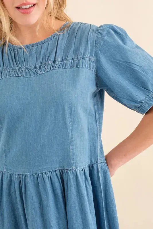 And The Why Plus Size Washed Chambray Midi Dress.