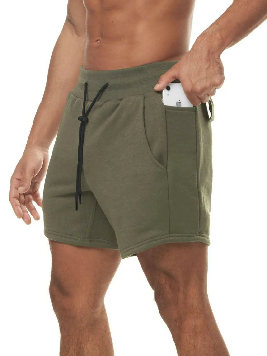 Men's Plus Size Drawstring High Waist Active Shorts.