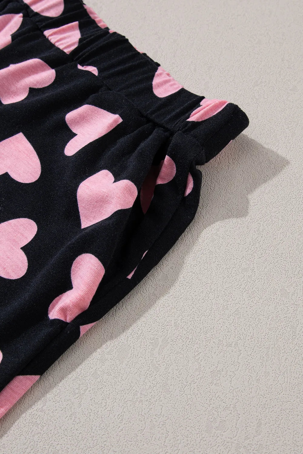 Heart Print Long Sleeve Top and Shorts Lounge Set - Premium Sleepwear from Trendsi - Just $37.99! Shop now at Handbags Specialist Headquarter
