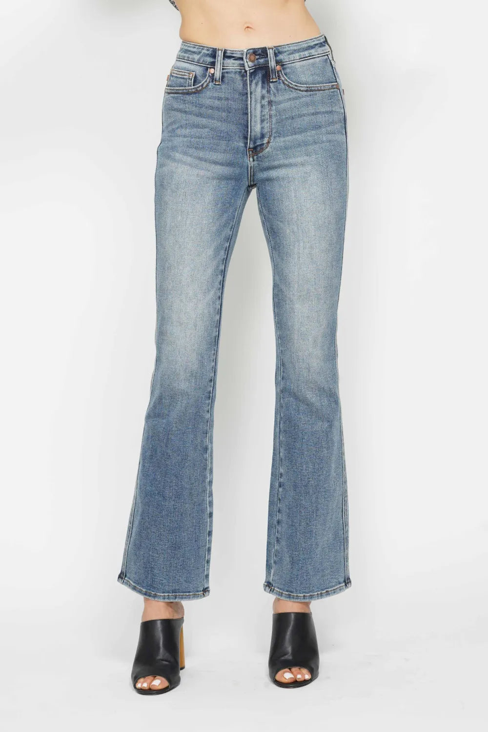 Judy Blue Full Size Tummy Control Back Embroidered Pocketed Bootcut Jeans Plus Size - Premium Women / Jeans & Denim from Trendsi - Just $57.99! Shop now at Handbags Specialist Headquarter