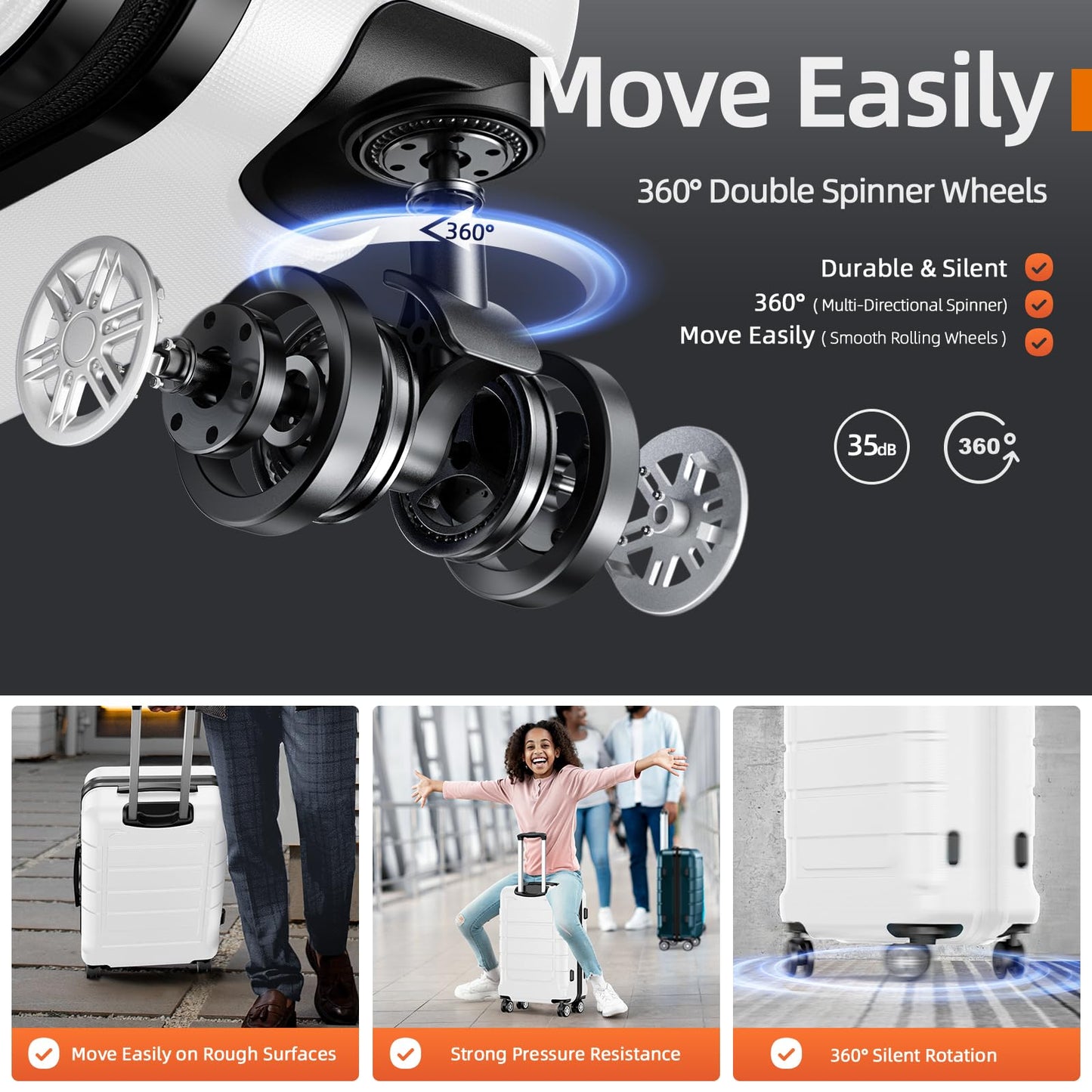 Expandable ShowKoo Suitcase - Durable & TSA Lock