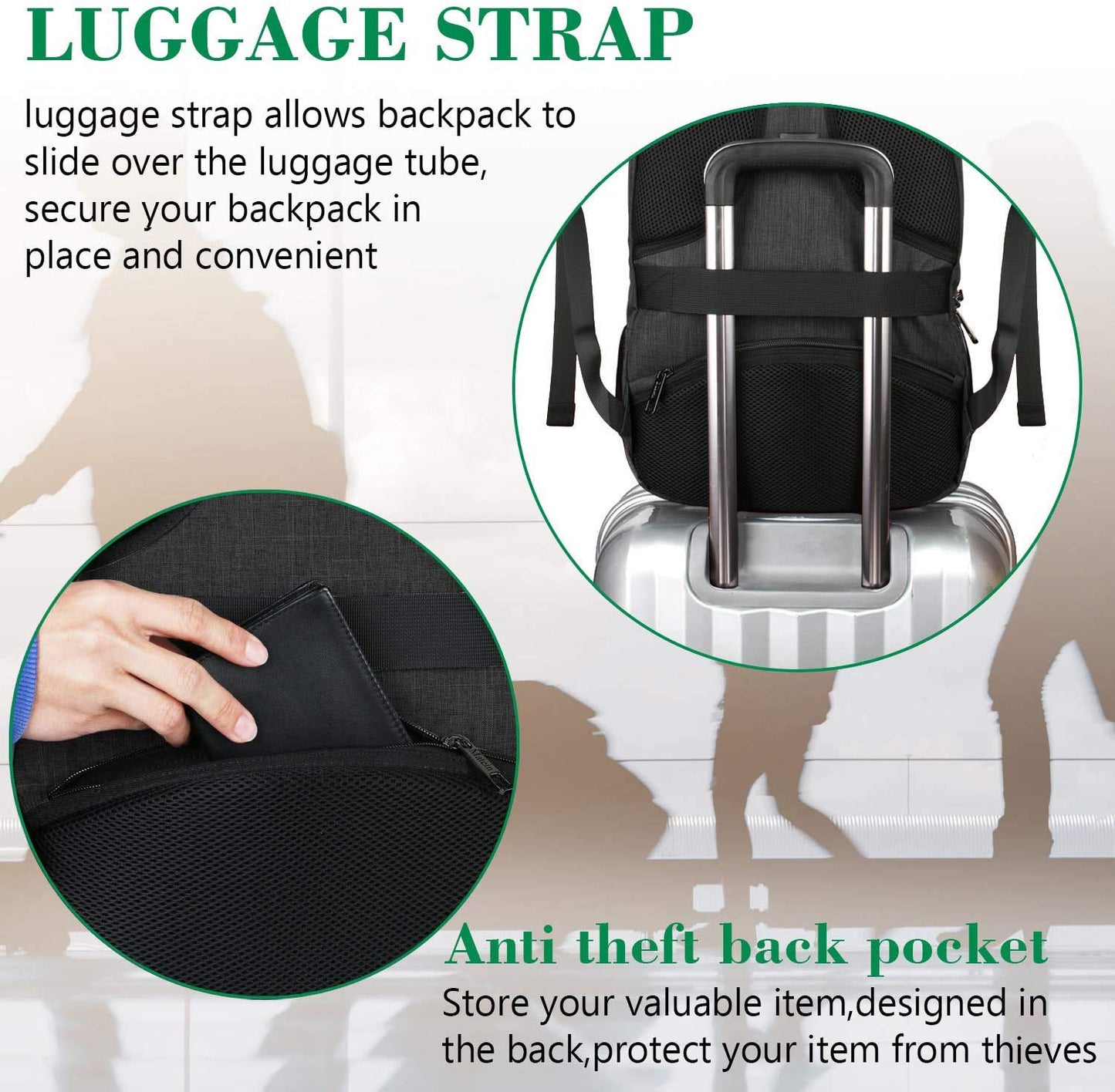 MATEIN SleekGuard Laptop Backpack with USB Port