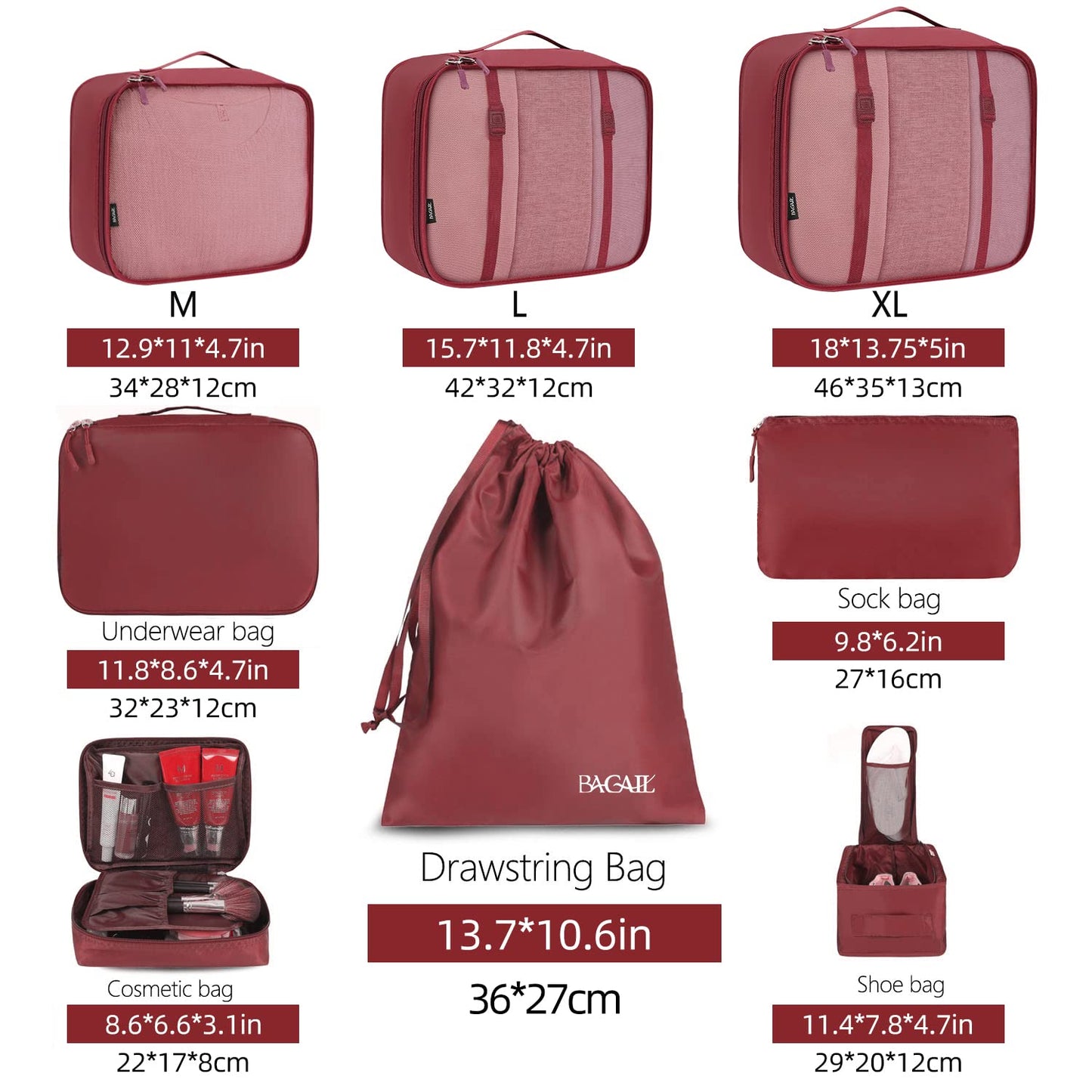 TravelMate 8-Piece Packing Cubes