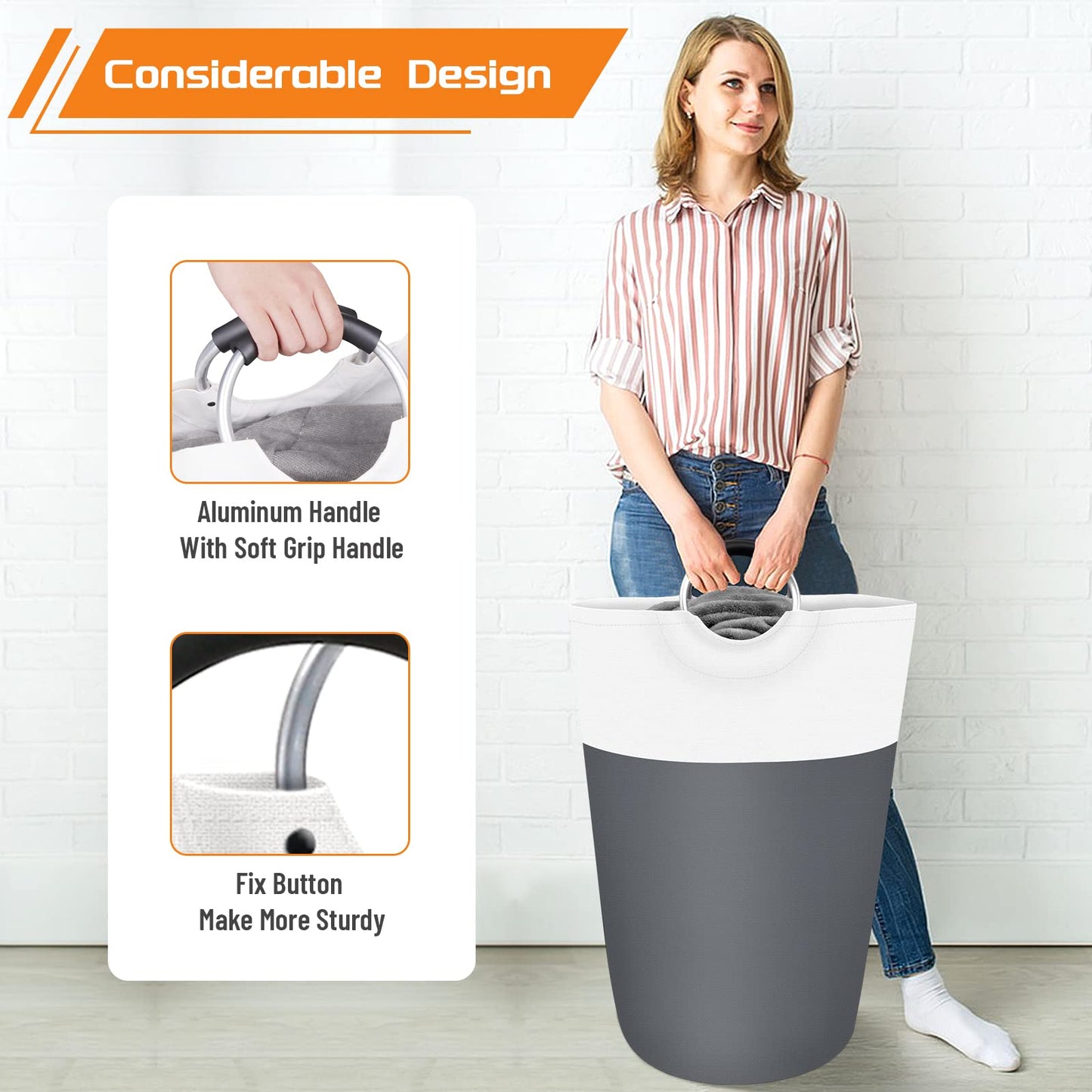 BlissTotes 90L Collapsible Laundry Hamper - Black