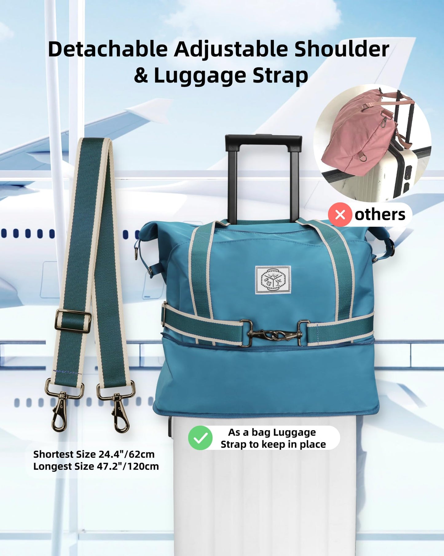 WALNEW Foldable Waterproof Travel Duffel Bag