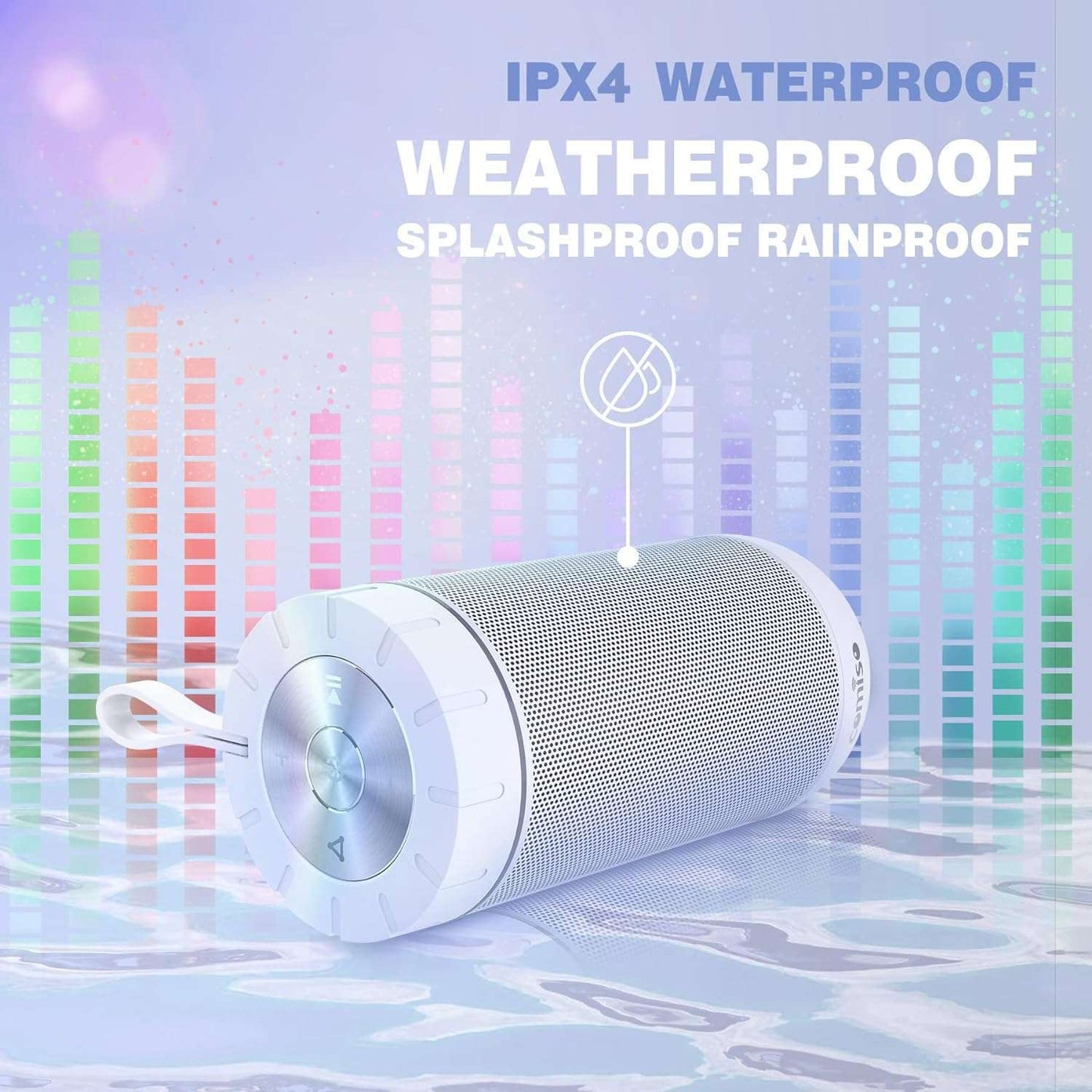 Comiso 360° Waterproof Bluetooth Speaker, 24H Playtime