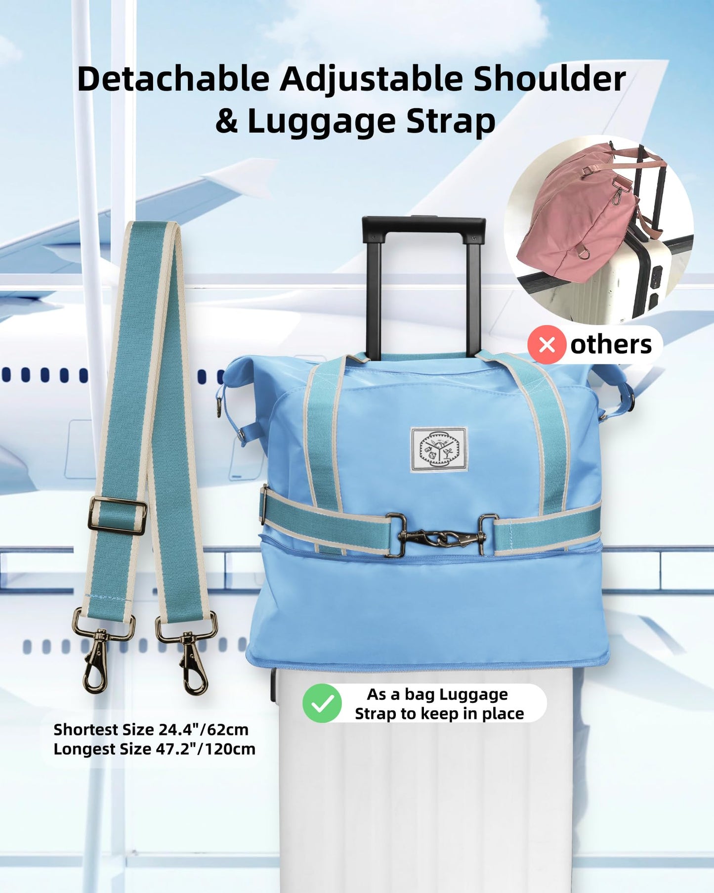 WALNEW Foldable Waterproof Travel Duffel Bag