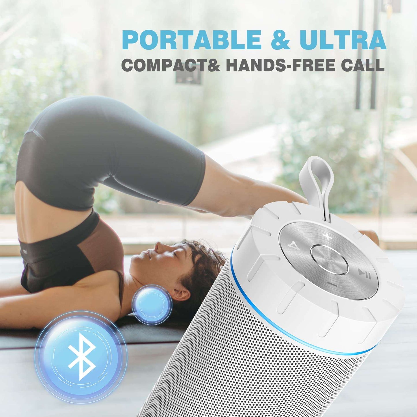 Comiso 360° Waterproof Bluetooth Speaker, 24H Playtime