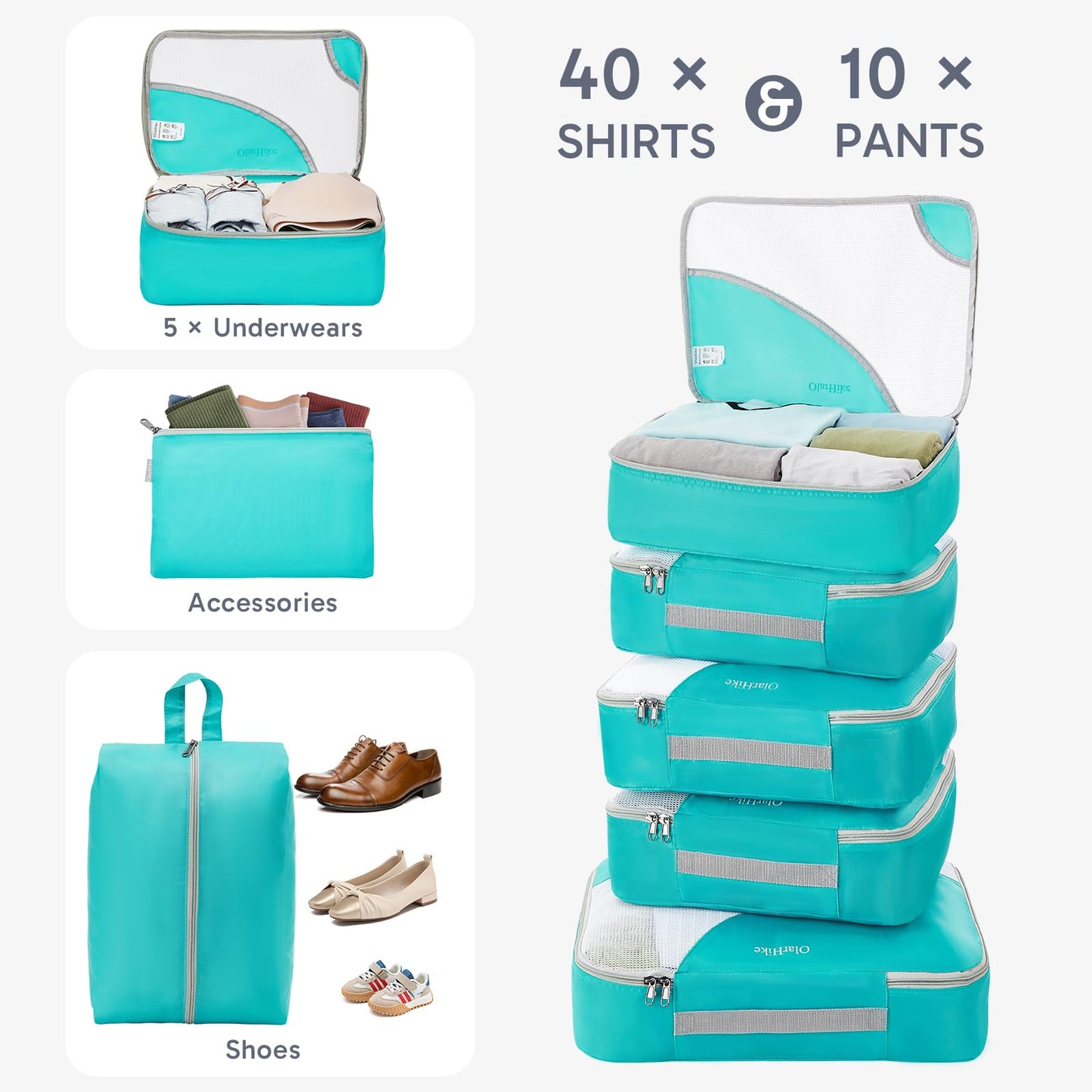 OlarHike Travel Cube Set - Cream Organizer & Gifts