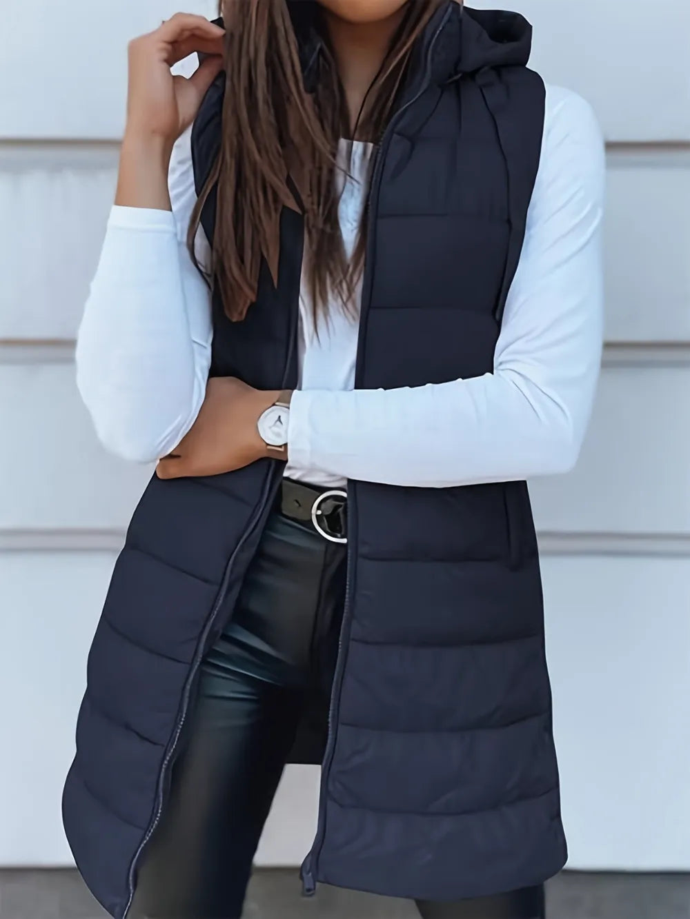 Plus Size Zip Up Hooded Vest Coat - Premium from Trendsi - Just $59.76! Shop now at Handbags Specialist Headquarter