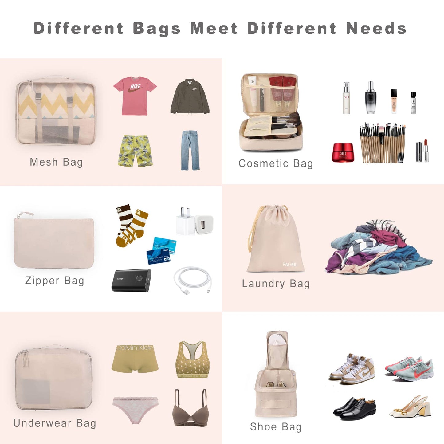 TravelMate 8-Piece Packing Cubes