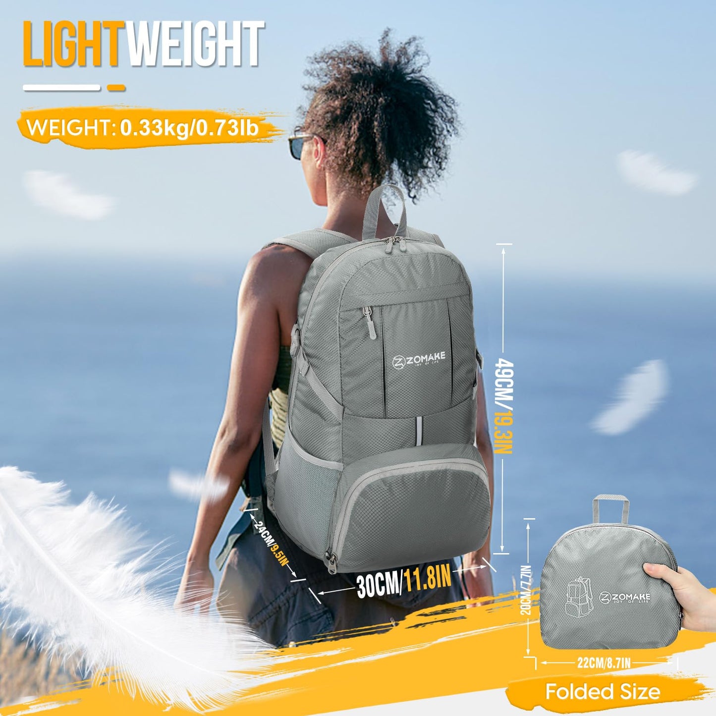 ZOMAKE 35L Compact Waterproof Hiking Backpack