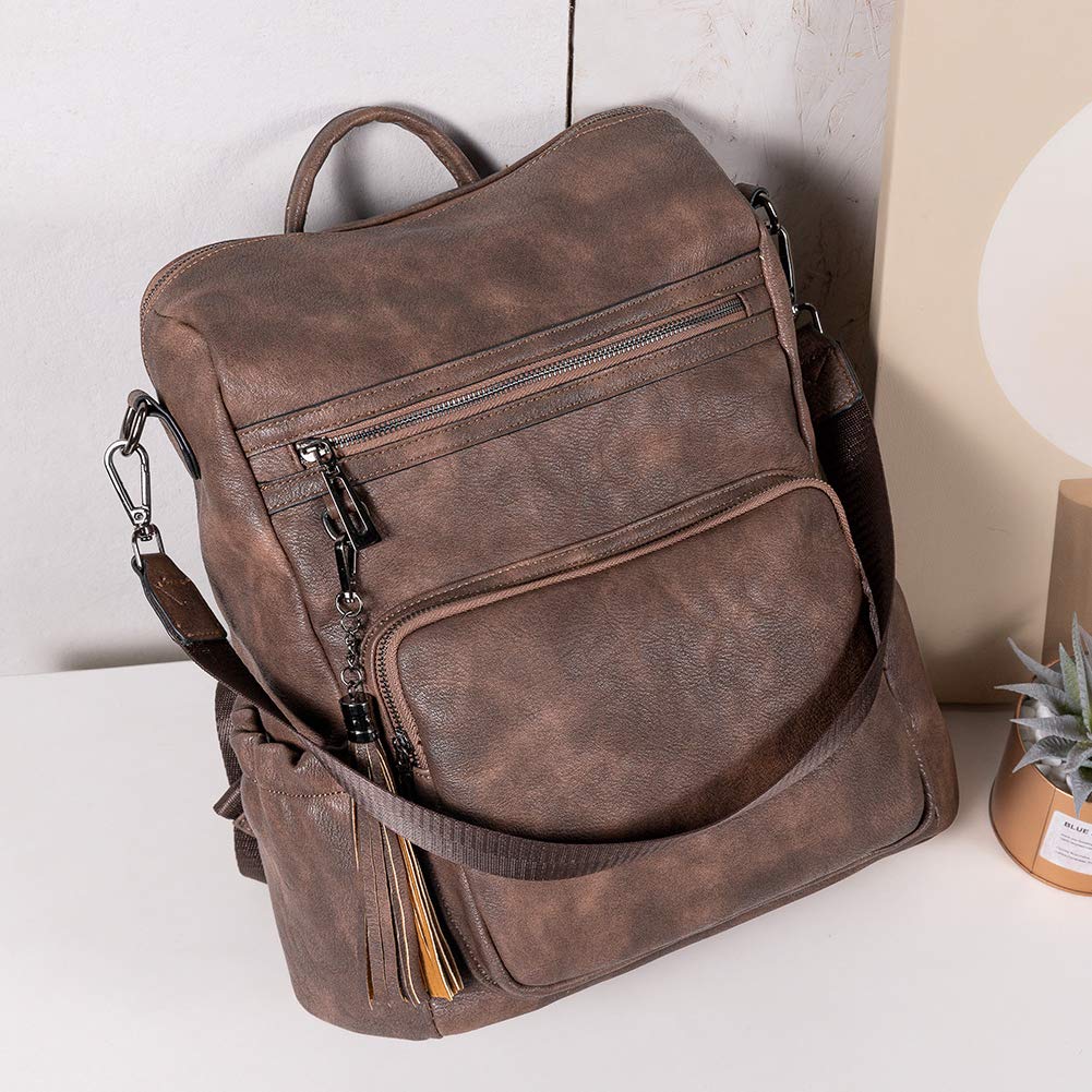 CLUCI Luxe Convertible Leather Backpack Purse