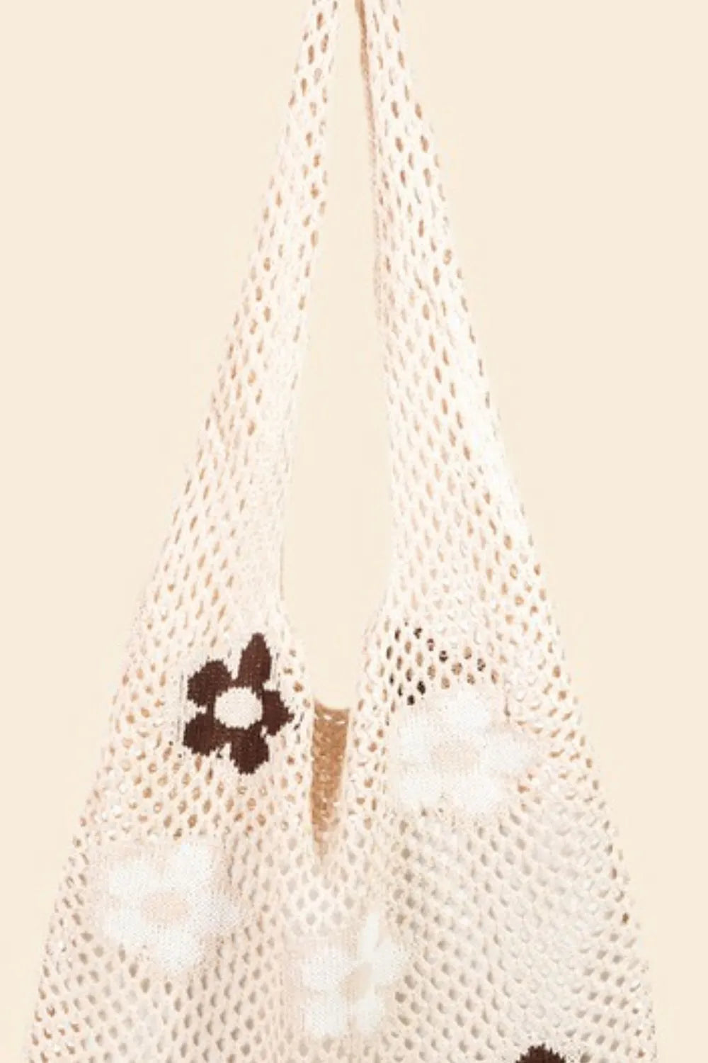 Fame Flower Pattern Knitted Tote Bag - Premium Tote Bag from Trendsi - Just $39.99! Shop now at Handbags Specialist Headquarter