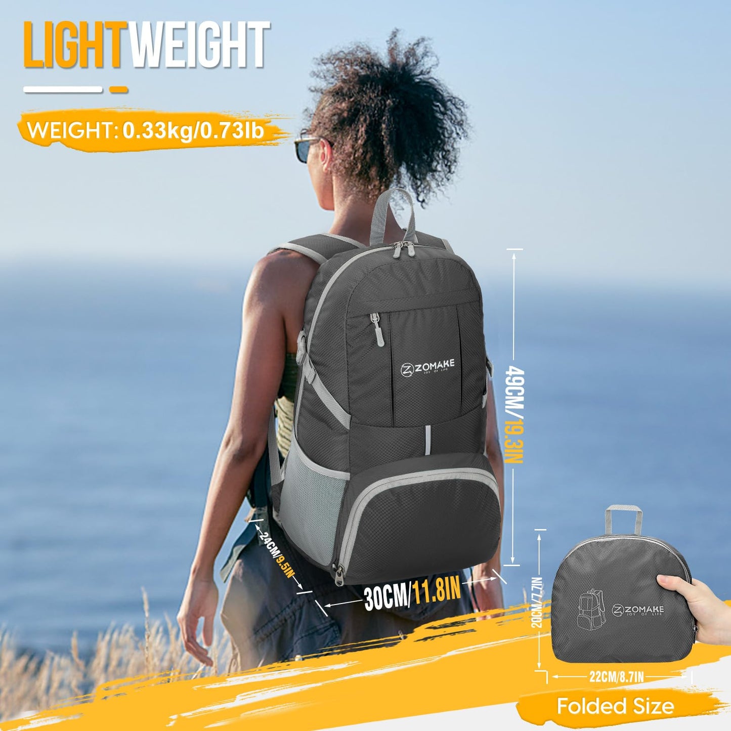 ZOMAKE 35L Compact Waterproof Hiking Backpack