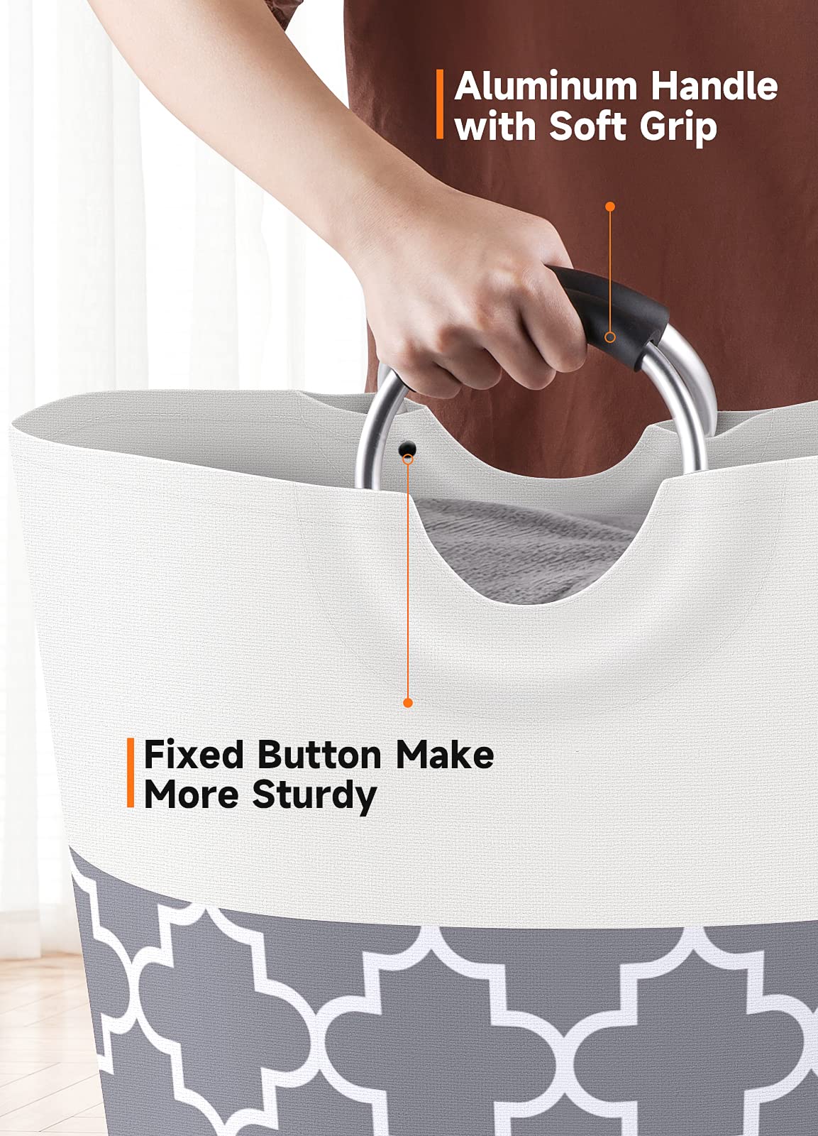 Collapsible Hamper Bag - Grey