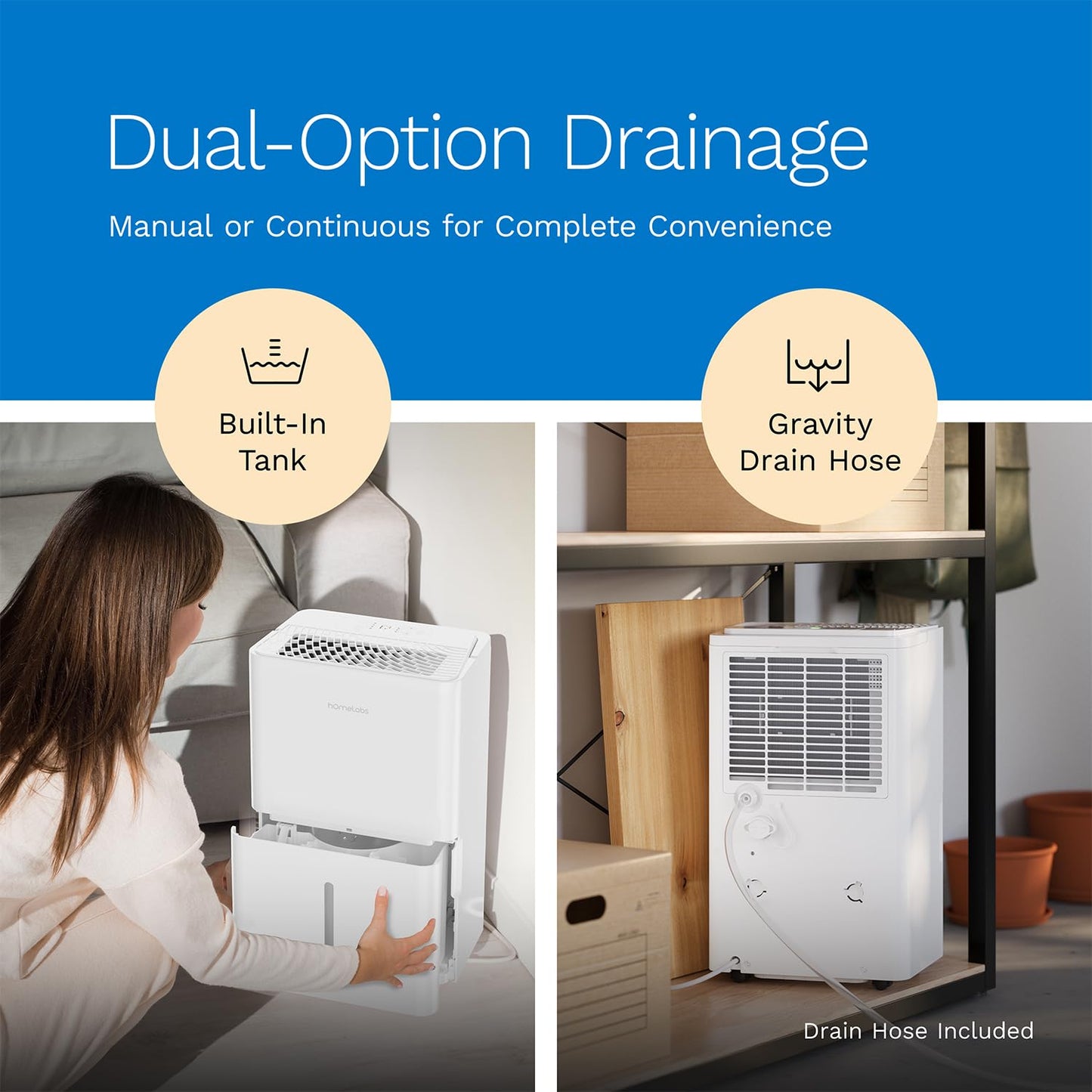 hOmeLabs Smart 50 Pint Dehumidifier 7000 Sq Ft
