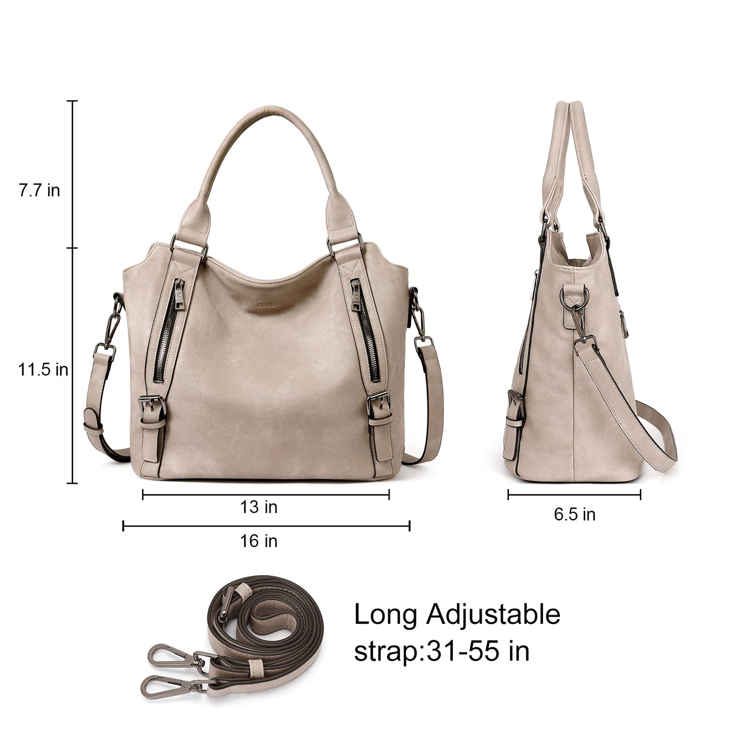 CLUCI Eco Luxe Vegan Leather Tote Bag