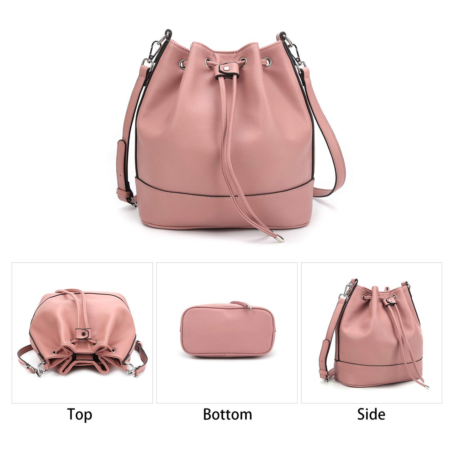 AFKOMST Chic Leather Bucket & Crossbody Bag Set