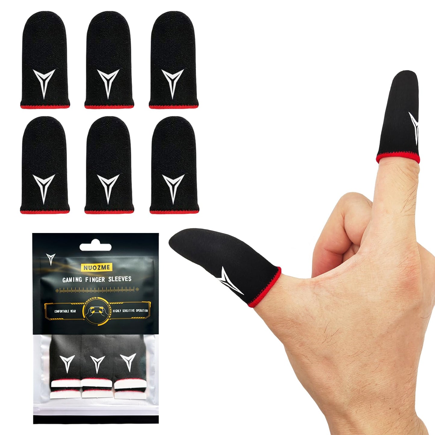Nuozme Pro Touch Finger Sleeves - 6 Pack Gaming Gear