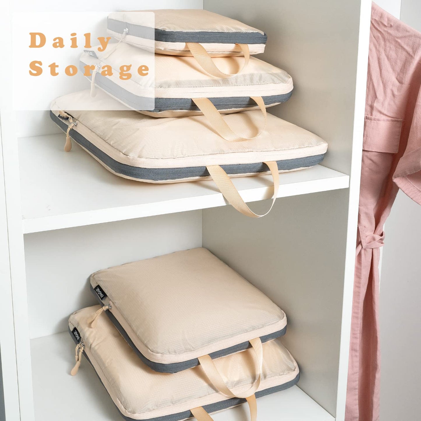 BAGAIL Travel Compression Cubes Set for Packing Ease