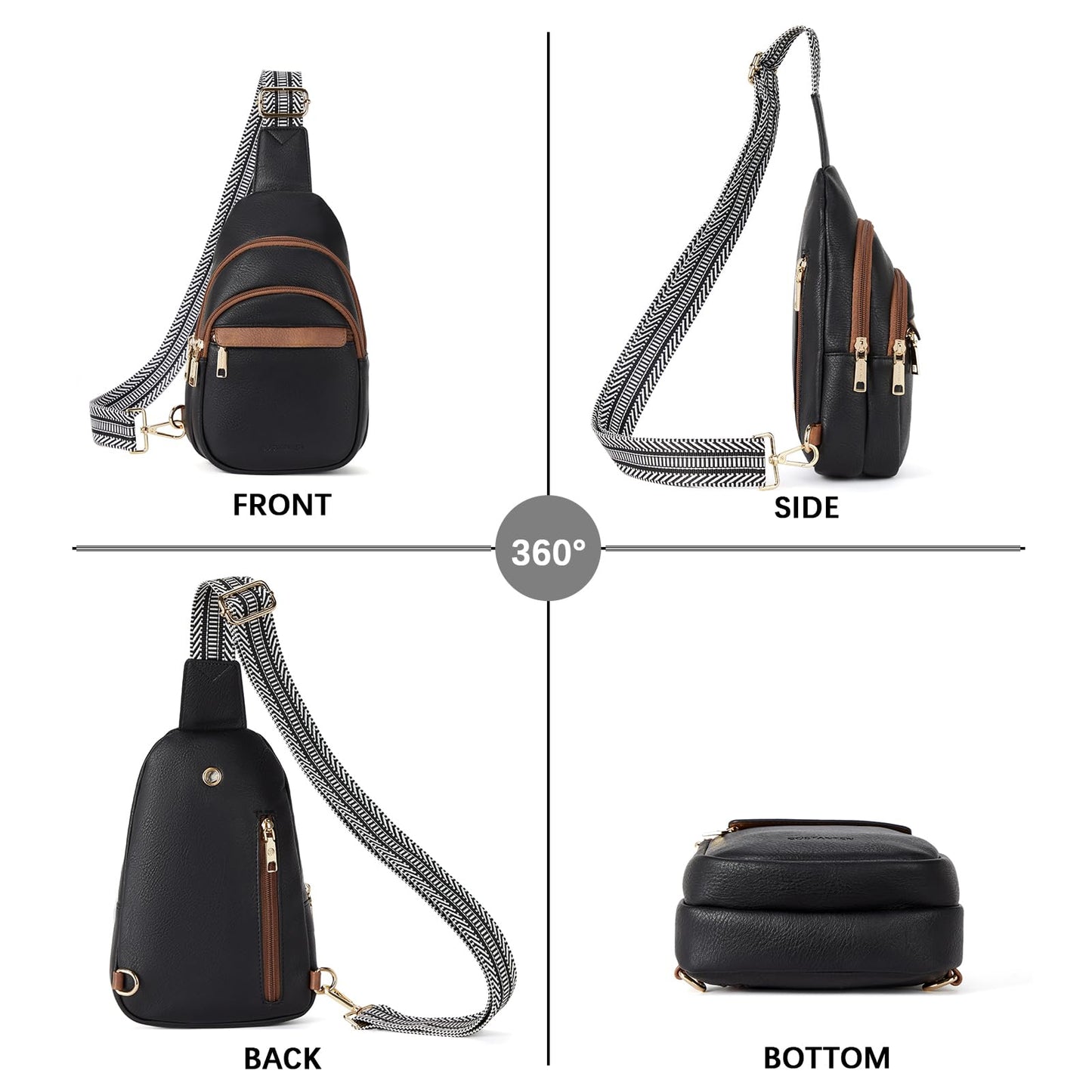 BOSTANTEN Chic Leather Crossbody Sling Bag