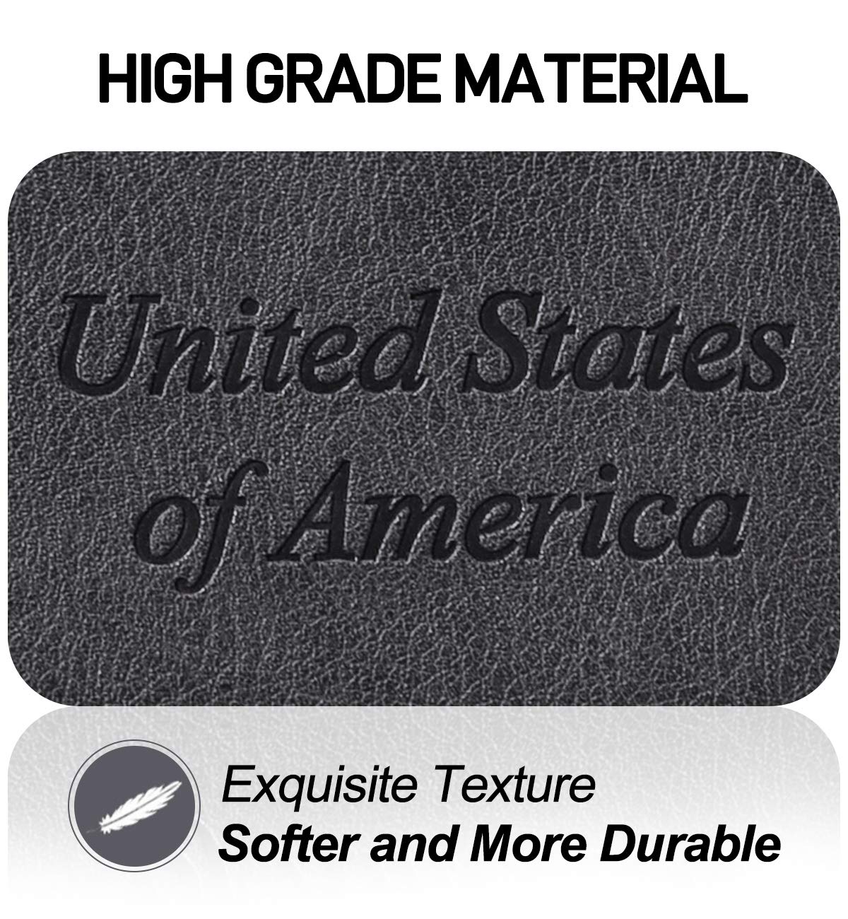 HerriaT RFID Leather Passport Wallet - Gray