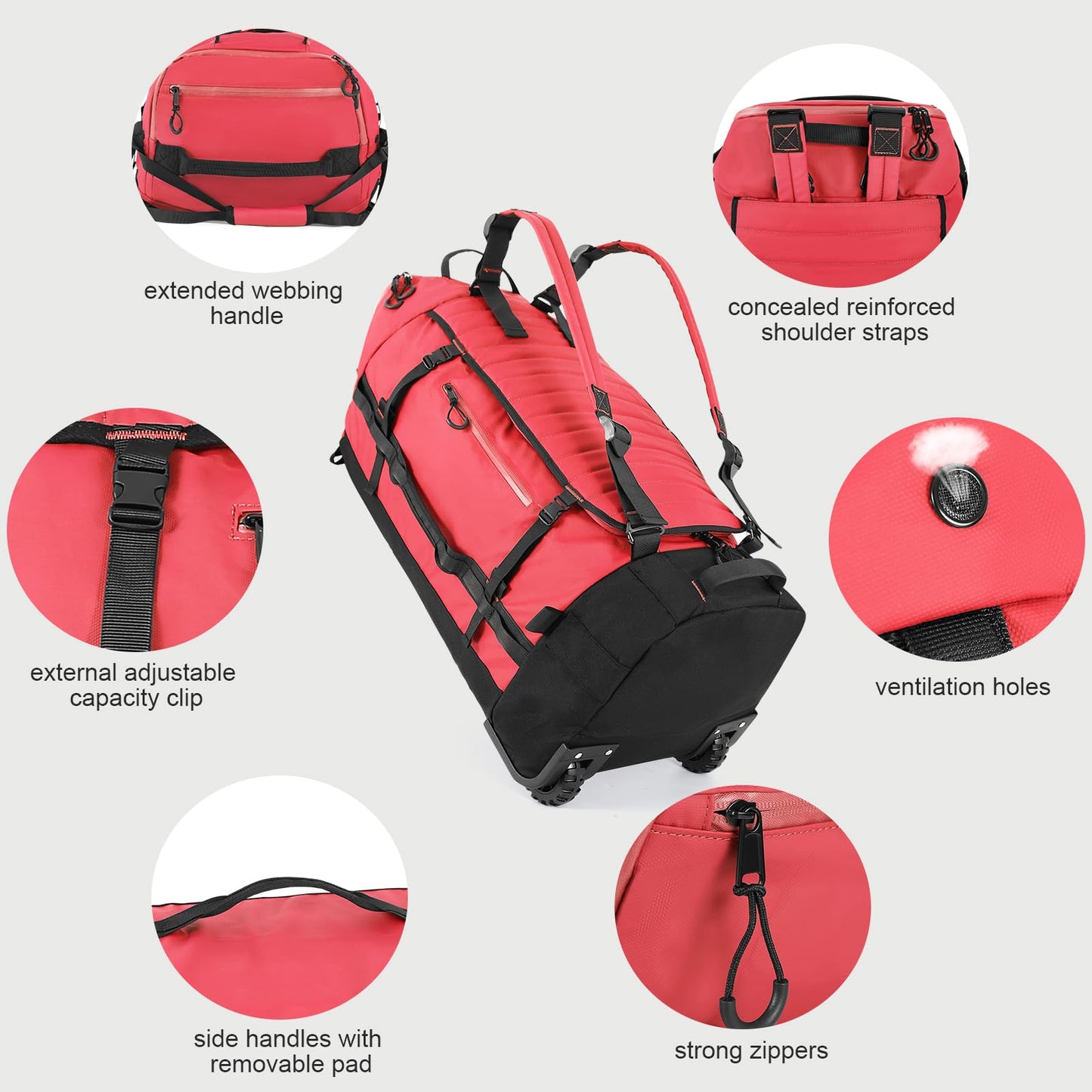 AquaRoll 29 Quilted Wheeled Duffle Backpack