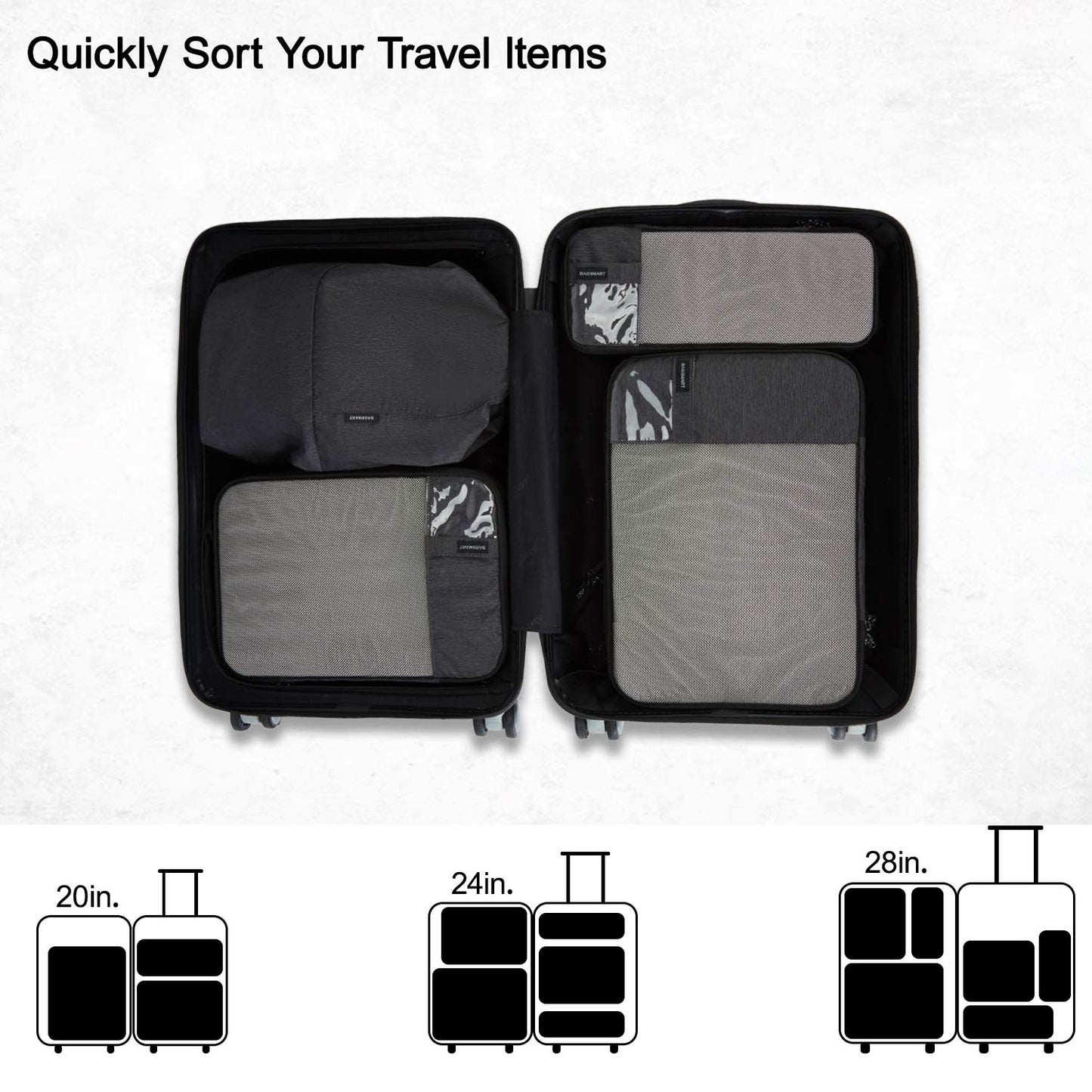 PackPro 6 Set Compression Cubes for Travel