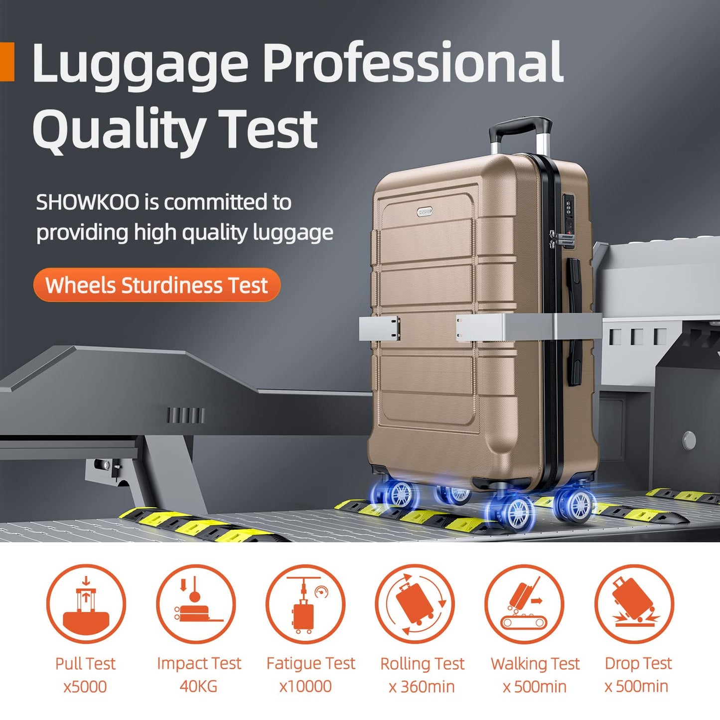Expandable ShowKoo Suitcase - Durable & TSA Lock