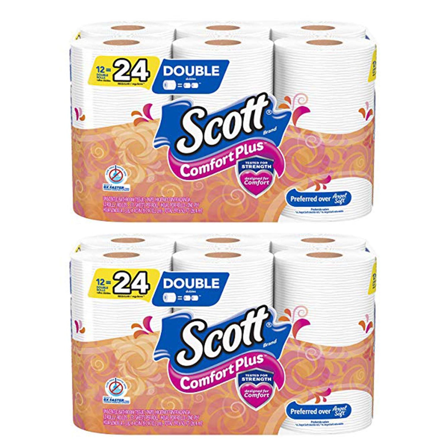 Scott Comfort+ 12 Double Rolls, 231 Sheets, Septic-Safe