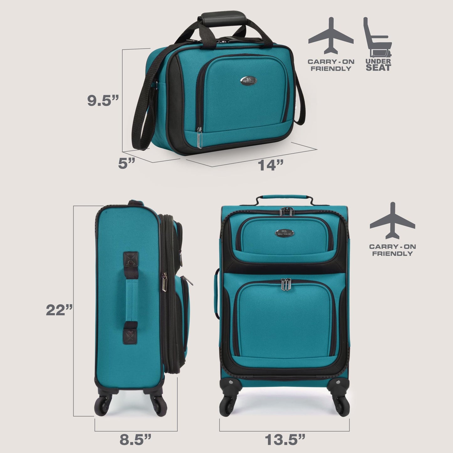 U.S. Traveler Rio Expandable Orange Carry-on