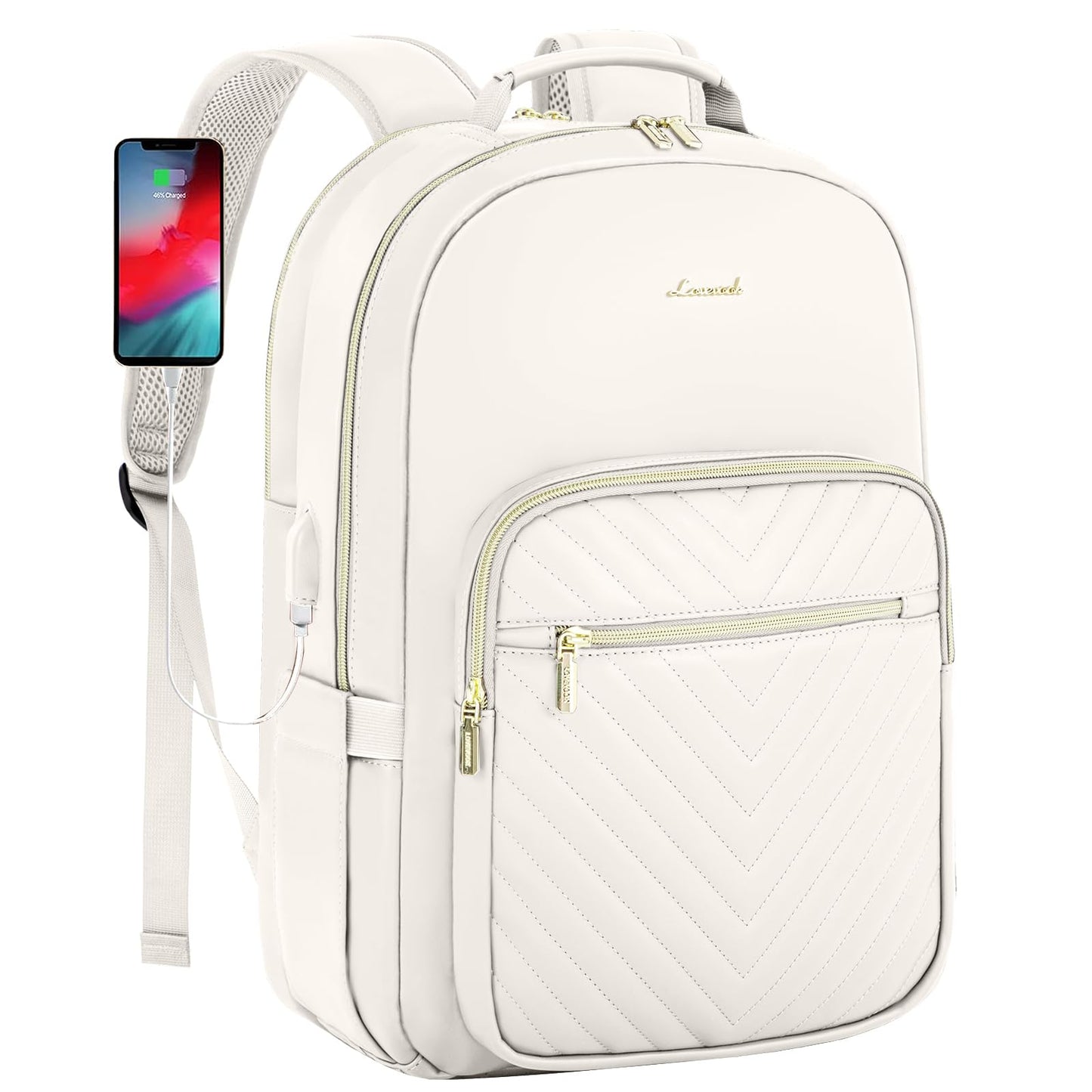 Chic Leather Laptop Backpack for Women - LoveVook