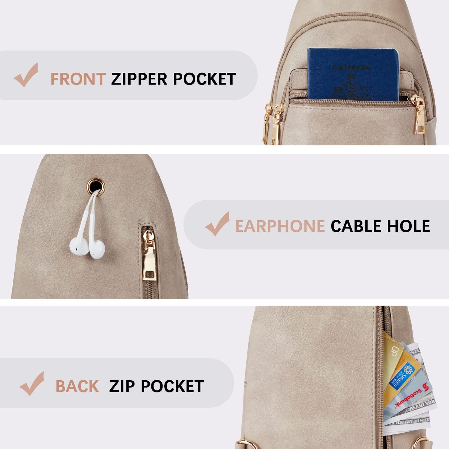BOSTANTEN Chic Leather Crossbody Sling Bag