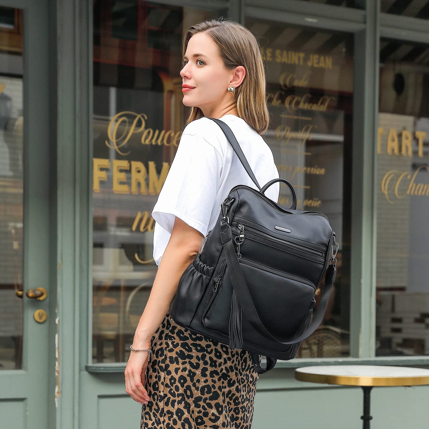 CLUCI Luxe Convertible Leather Backpack Purse