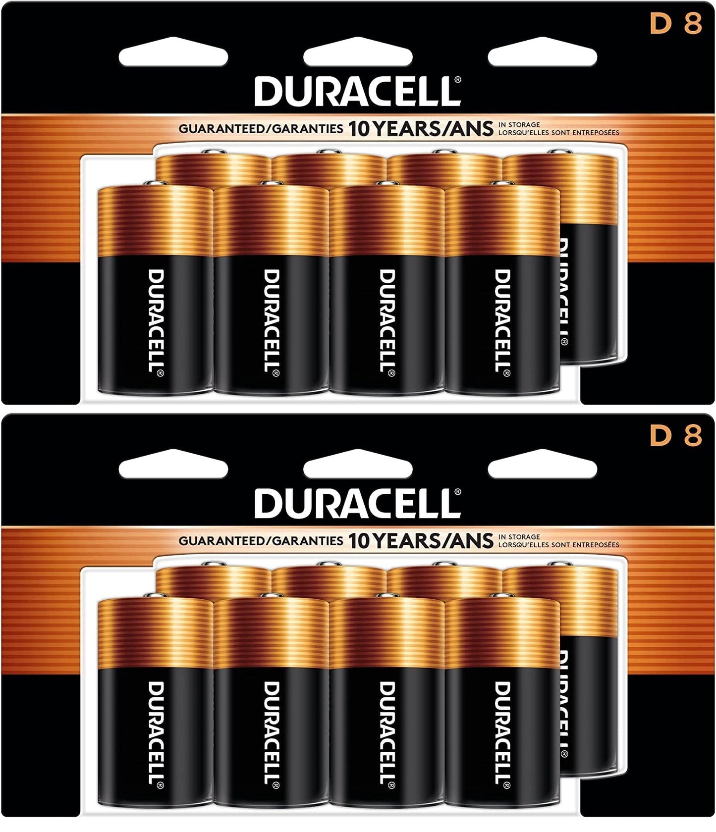 DuraPower D Batteries, 8 Pack