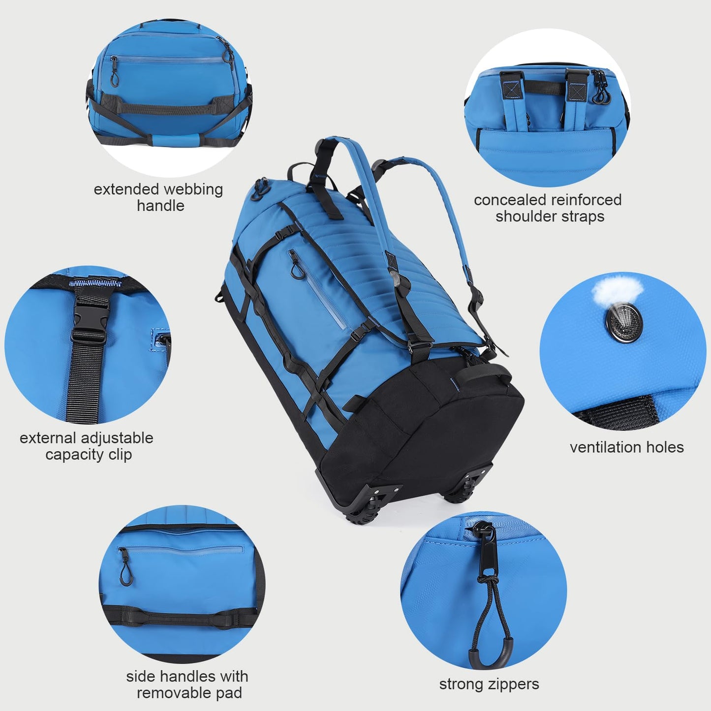 AquaRoll 29 Quilted Wheeled Duffle Backpack
